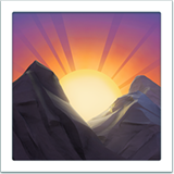 Apple sunrise over mountains