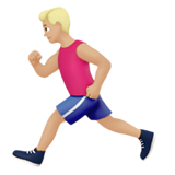 Apple man running: medium-light skin tone