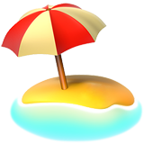 Apple beach with umbrella