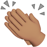 Apple clapping hands: medium skin tone