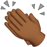 Apple clapping hands: medium-dark skin tone