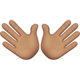 Apple open hands: medium skin tone