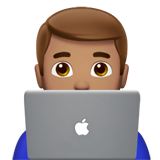 Apple man technologist: medium skin tone