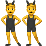 Apple men with bunny ears