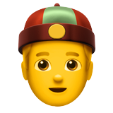 Apple person with skullcap