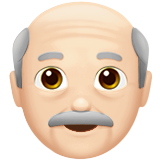 Apple old man: light skin tone