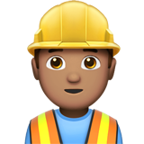 Apple man construction worker: medium skin tone