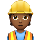 Apple construction worker: medium-dark skin tone