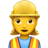 Apple woman construction worker