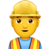 Apple man construction worker