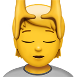 Apple person getting massage