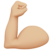 Apple flexed biceps: medium-light skin tone