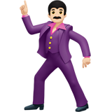 Apple man dancing: light skin tone