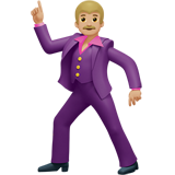 Apple man dancing: medium-light skin tone