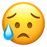 Apple sad but relieved face
