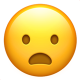 苹果 嘴巴张开、皱眉的脸
