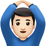 Apple man gesturing OK: light skin tone
