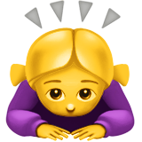 Apple woman bowing