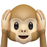 Apple hear-no-evil monkey