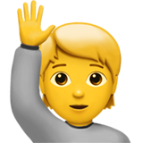 Apple person raising hand