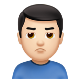Apple man pouting: light skin tone