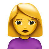 Apple woman pouting