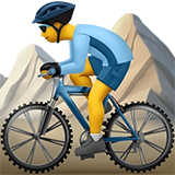 Apple man mountain biking