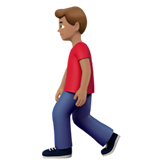 Apple man walking: medium skin tone
