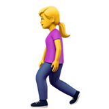 Apple woman walking