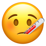 Apple face with thermometer