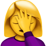 Apple woman facepalming