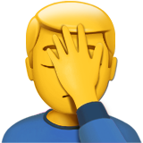 Apple man facepalming