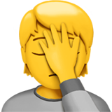 Apple person facepalming