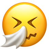 Apple sneezing face