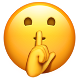 Apple shushing face