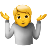 Apple person shrugging