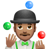 Apple man juggling: medium skin tone