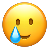 Apple smiling face with tear