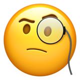Apple face with monocle