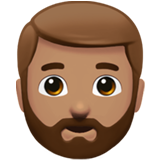 Apple man: medium skin tone, beard