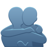 Apple people hugging