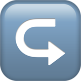 Apple left arrow curving right