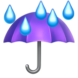 Apple umbrella with rain drops