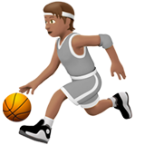 Apple person bouncing ball: medium skin tone