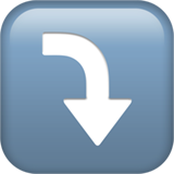 Apple right arrow curving down