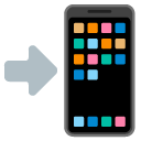 Google mobile phone with arrow