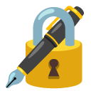 Google locked with pen