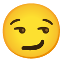Google smirking face