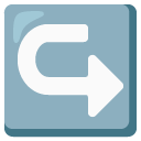 Google left arrow curving right