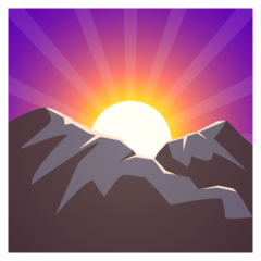 JoyPixels sunrise over mountains